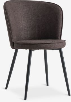 Ghế bàn ăn | RISSKOV | kim loại/vải polyester | nâu đậm/đen | R58xS60xC82cm