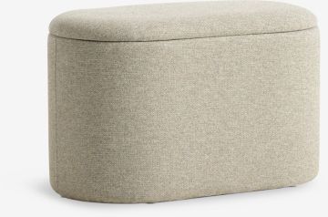 Ghế đôn có hộc | GISLEV | vải polyester | vàng cát | R65xS35xC40cm