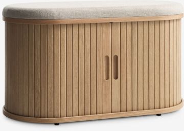 Ghế băng | LYNGVIG | vải polyester/gỗ công nghiệp | màu sồi/be | R80xS40xC45cm