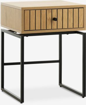 Tủ đầu giường | HEMDRUP | gỗ công nghiệp/thép | đen/sồi | R40xS38xC55cm