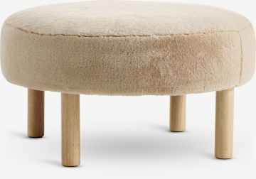 Ghế đôn | RAMSDAL | gỗ công nghiệp/vải polyester | be/sồi | Ø70xC40cm