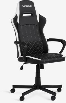Ghế gaming | LERBJERG | da PU | đen/trắng | R67xS70xC122/132cm