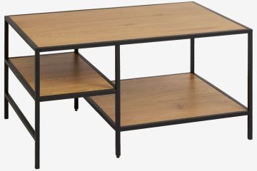 Bàn cafe | TRAPPEDAL | gỗ công nghiệp/kim loại | màu sồi/đen | R60xD90xC45cm