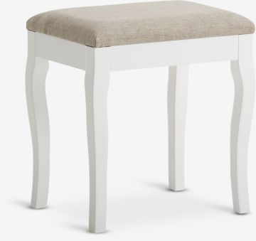 Ghế đôn | MALLING | gỗ tần bì/vải polyester | trắng/be | R40xS30xC40cm