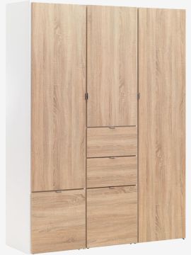 Tủ quần áo | NAUTRUP | gỗ công nghiệp | trắng/sồi | R149xS50xC200cm