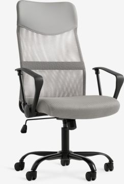 Ghế làm việc | BILLUM | polyester mesh/da PU | xám/đen | R61xS62xC109/119cm