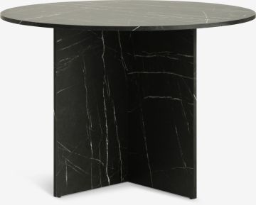 Bàn ăn | KRONDAL | gỗ công nghiệp | màu đá cẩm thạch đen | Ø110xC75cm