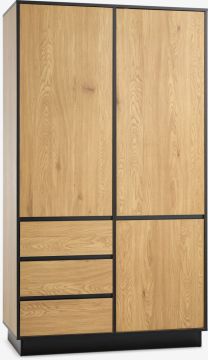 Tủ quần áo | ODENSE | gỗ công nghiệp | đen/sồi | R120xS60xC210cm