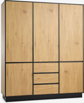 Tủ quần áo | ODENSE | gỗ công nghiệp | đen/sồi | R179xS60xC210cm