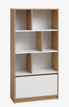 Kệ sách | BILLUND | gỗ công nghiệp | trắng/sồi | R80xS33xC160cm