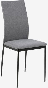 Ghế bàn ăn | DEMINA | vải polyester/kim loại | xám/đen | R43.5xS53.5xC88.5cm
