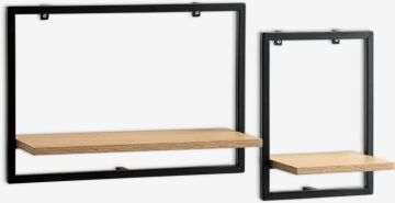 Kệ treo tường | TRAPPEDAL | kim loại/gỗ công nghiệp | đen/sồi | R50/25xS20/20xC35/35cm