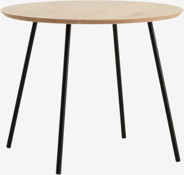 Bàn góc | NYBO | gỗ công nghiệp/kim loại | đen/sồi | Ø55xC45cm