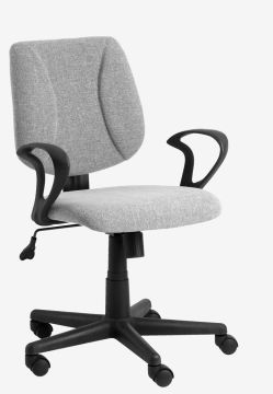 Ghế làm việc | RUNGSTED | vải polyester | xám/đen | R62xS62xC85/97cm