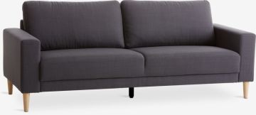 Sofa 3 chỗ | EGENSE | vải polyester | xám đậm | R200xS80xC80cm