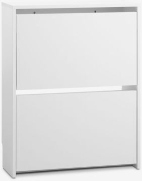 Tủ giày | BAKHUSE | 2 ngăn | gỗ công nghiệp | trắng | R65xS25xC85cm