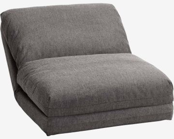 Sofa giường 1 chỗ | VEGGER | vải polyester | xám | R73xS74/220xC60cm