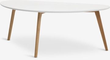 Bàn cafe | LEJRE | gỗ công nghiệp/gỗ sồi | trắng/sồi | R60xD120xC45cm