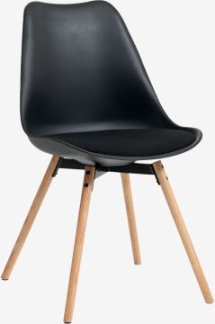 Ghế bàn ăn | KASTRUP | gỗ sồi/vải polyester | đen/sồi | R48xS57xC82cm