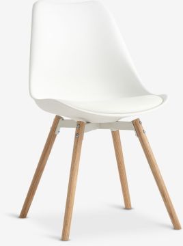 Ghế bàn ăn | KASTRUP | gỗ sồi/da PU | trắng/sồi | R48xS57xC82cm