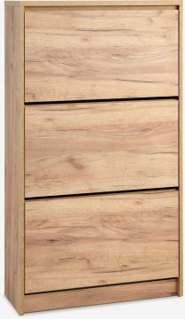 Tủ giày 3 ngăn | LIMFJORDEN | gỗ công nghiệp | màu sồi | R80xS25xC128cm