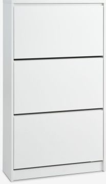 Tủ giày 3 ngăn | LIMFJORDEN | gỗ công nghiệp | trắng | R80xS25xC128cm