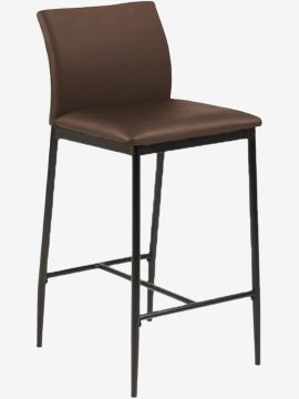 Ghế đảo bếp | DEMINA | da PU/kim loại | nâu | R41xS48.5xC90.5cm