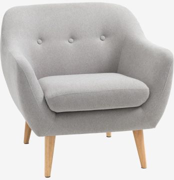 Ghế bành | EGEDAL | vải polyester | xám nhạt | R83xS81xC78cm