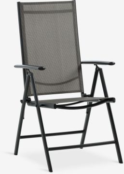 Ghế ngoài trời | MELLBY | nhôm | đen | R55xS68xC106cm  