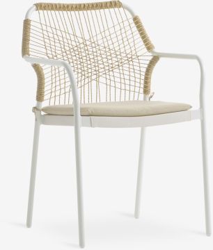 Ghế ngoài trời | FASTRUP | nhôm/polyester | trắng | R56xS60xC85cm
