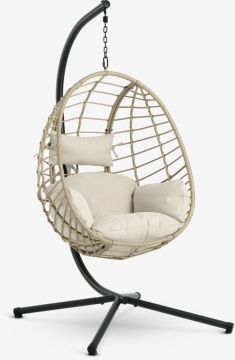 Ghế xích đu | BORK | thép/nhựa PE | màu tự nhiên | R96xS124xC192cm
