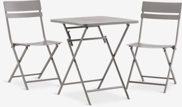 Bộ bàn 2 ghế | ABORG | thép | màu cát đậm | R60xD60xC71cm
