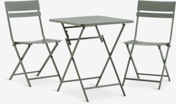 Bộ bàn 2 ghế | ABORG | thép | xanh lá | R60xD60xC71cm