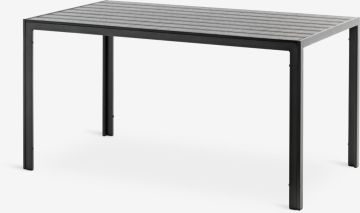 Bàn ăn  | JERSORE | nhôm/nhựa PS | đen | R80xD140xC74cm