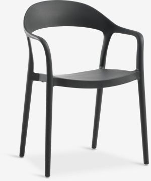 Ghế ngoài trời | NANNESTAD | nhựa PP | đen | R52xS54xC81cm