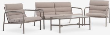 Bộ sofa ngoài trời | LILLESTROEM | thép/polyester | màu cát đậm | R133xS82xC68cm/R70xS82xC68cm/R60xD100xC38cm