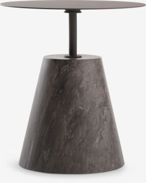 Bàn góc | DALRIPA | thép/xi măng | màu cát đậm | Ø45xC50cm