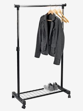 Giá treo quần áo | GUDME | PP/nhựa/thép | đen/màu chrom | R81xS43xC90/161cm