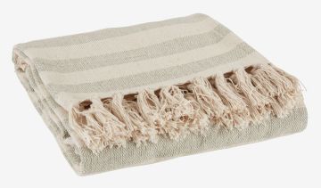 Chăn sofa | AMASONLILJE | cotton | xanh lá/be | R130xD170cm