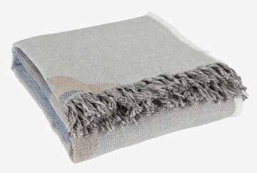 Chăn sofa | LOBELIA | polyester | xanh/xám | R130xD180cm