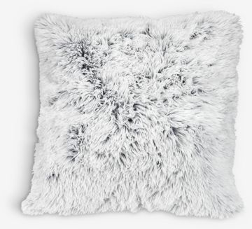 Gối trang trí | LOTUS | polyester | màu ghi | giả lông | R50xD50cm