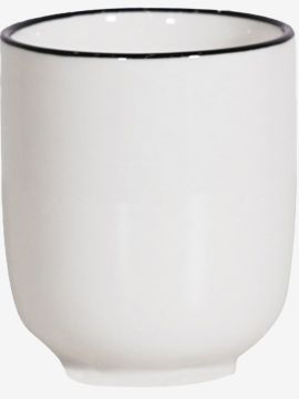 Cốc trà | nID | sứ | trắng bóng viền đen | Ø6.7xC7.8cm | 200ml