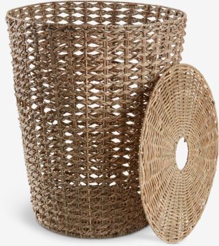 Giỏ đựng đồ giặt | CURT | Sợi PE/kim loại | nâu nhạt | Ø40xC55cm