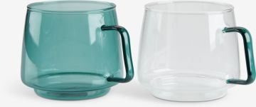 Cốc nước | ANDERS | thủy tinh | màu trong suốt/xanh lá/ nâu | Ø13xC8cm