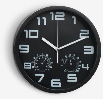 Đồng hồ treo tường | SEJER | nhựa | đen | Ø25cm