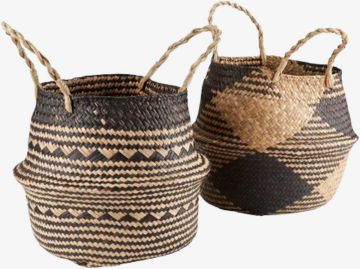 Giỏ trang trí | GUDMAND | sợi cói | nhiều màu | Ø32xC30cm