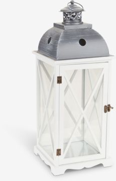 Đèn lồng | BOB | thủy tinh/gỗ tự nhiên | đen/trắng | R22xD22xC58cm