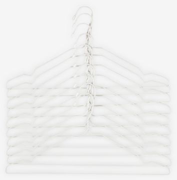Bộ 10 móc áo | TONNI | kim loại | trắng | R21xD43cm