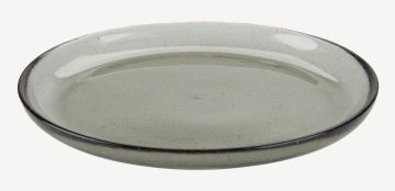 Đĩa | ELMER | thủy tinh | xám | Ø19cm
