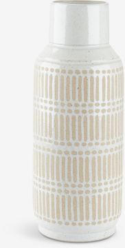 Lọ hoa | GUSTAF | gốm | màu cát/trắng | Ø18x47cm
